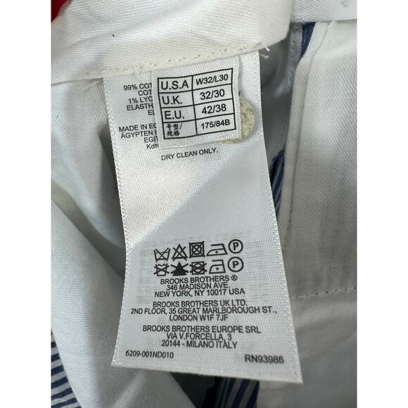 Brooks Brothers Red Fleece Seersucker Pants Mens 32/30 Blue White Striped Preppy - Picture 6 of 7